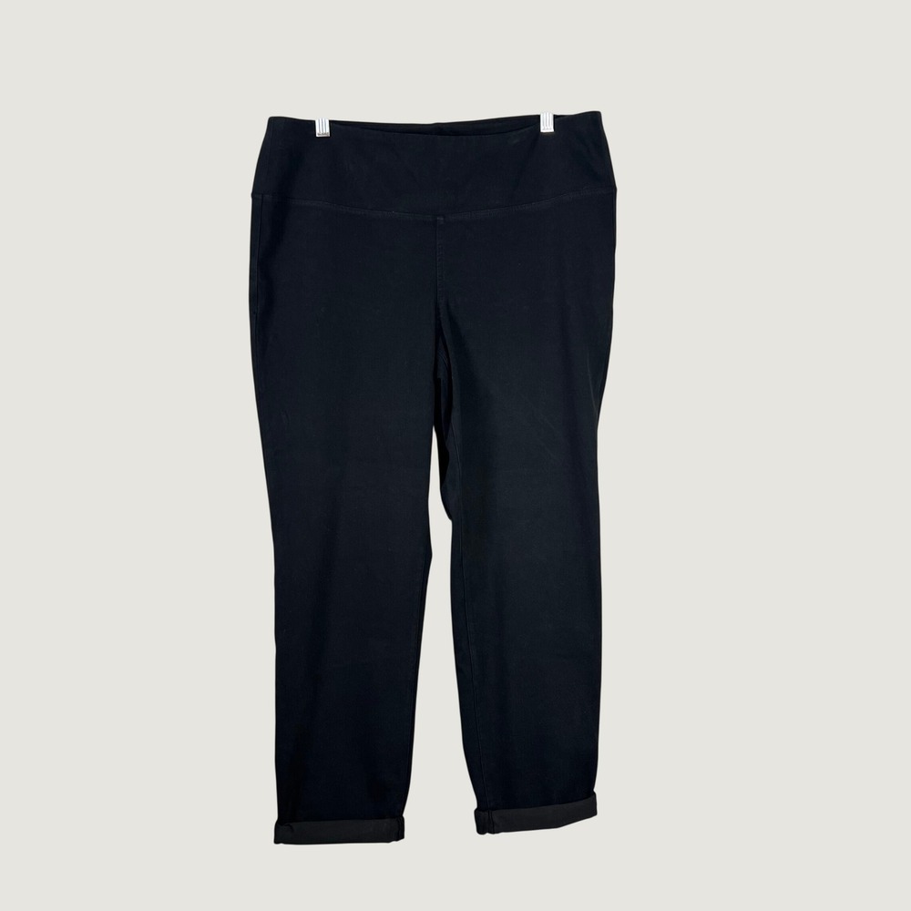 J. Jill Wearever Ankle Pants Sz L Black Pull On Crop Minimalist Basic Capsule